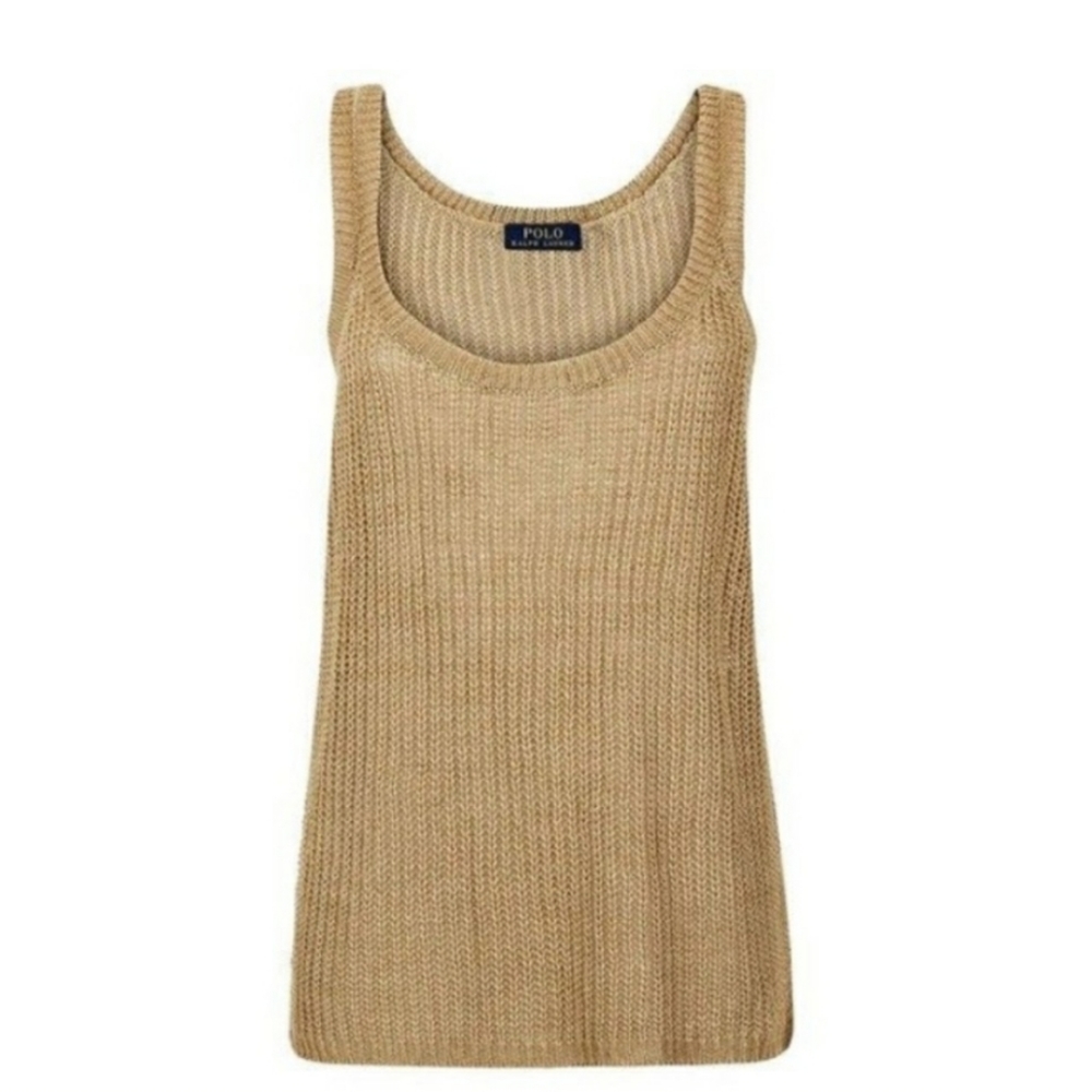 Polo Ralph Lauren gold/tan knit sleeveless sweater